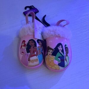New Disney Pink Princess faux Fur Lined Slippers